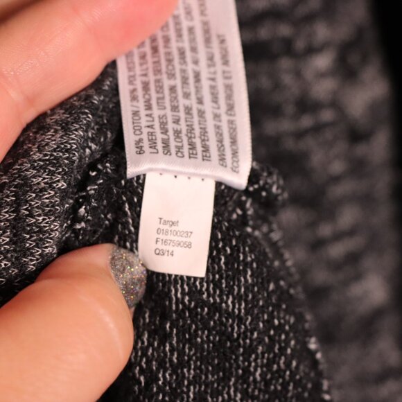 Merona Black and gray mottled long sleeve oversized turtleneck sweater Medium, - Picture 9 of 9